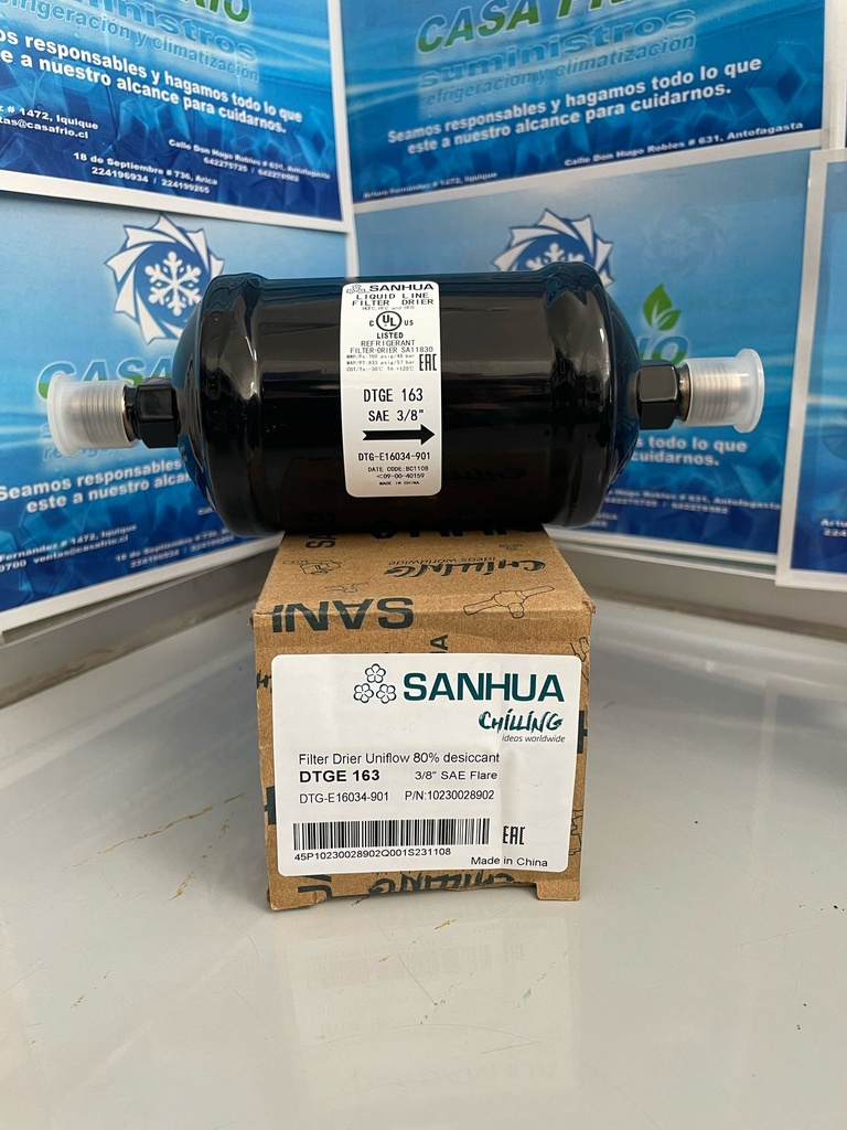 Filtro secador unidireccional Sanhua (3/8″) Flare