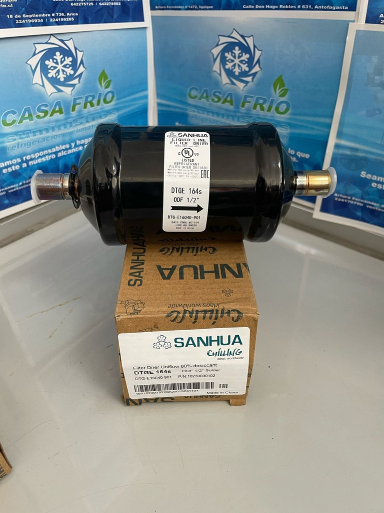 Filtro secador unidireccional Sanhua (1/2″) Solder
