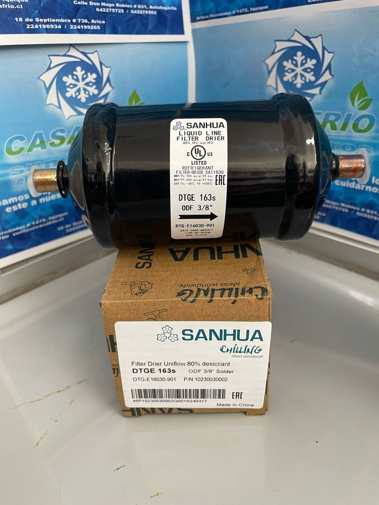 Filtro secador unidireccional Sanhua (3/8″) Solder