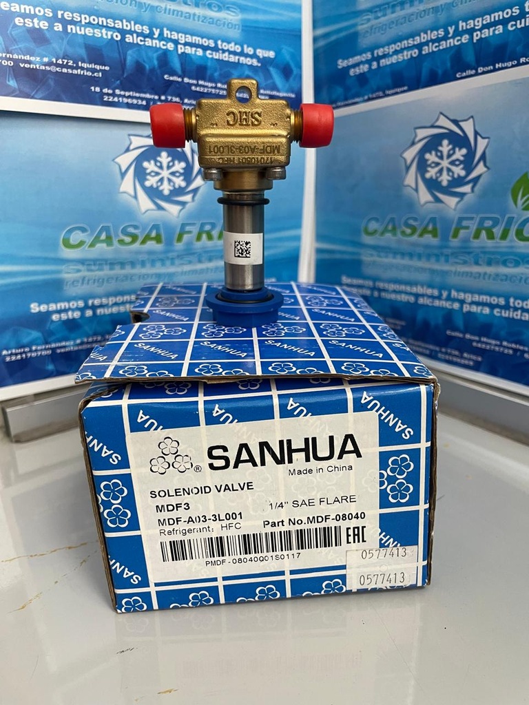 Válvula Solenoide Sanhua (Flare) (1/4″)