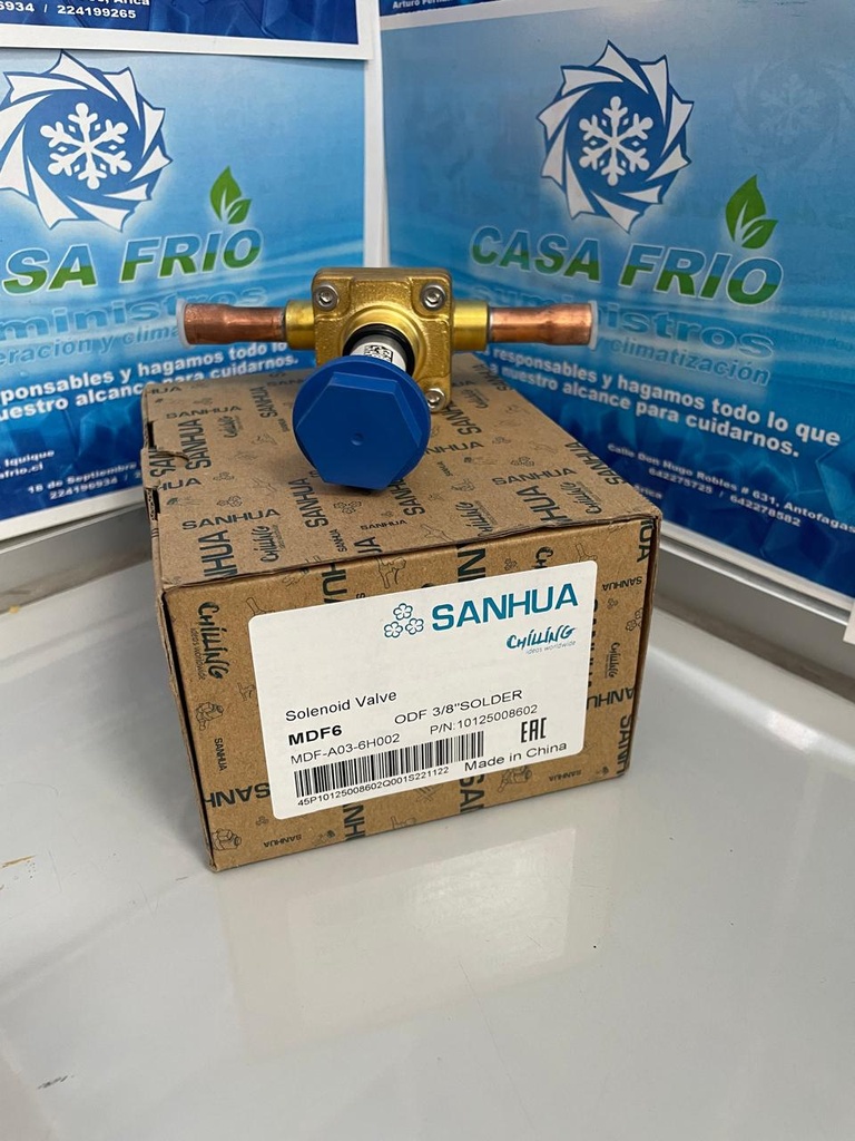 Válvula Solenoide Sanhua (ODF) (3/8″)