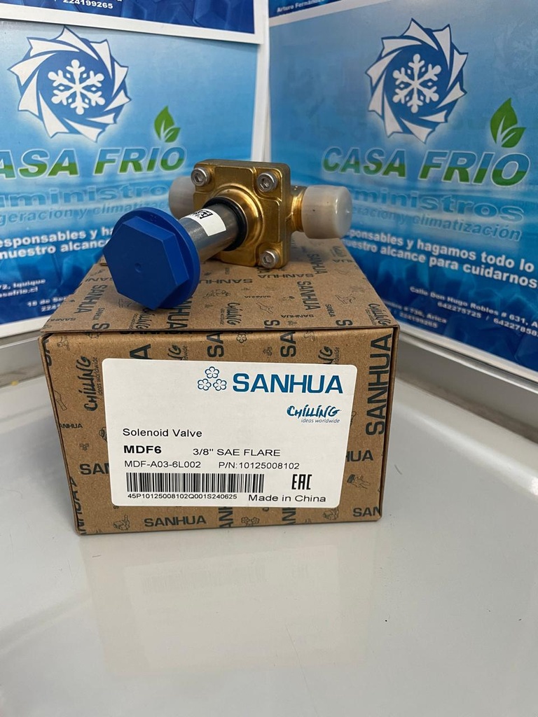 Válvula Solenoide Sanhua (Flare) (3/8″)
